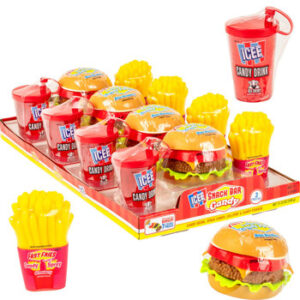 KoKo's Icee Snack Bar Candy Burger Fries Drink 3pc Tray Set 4ct